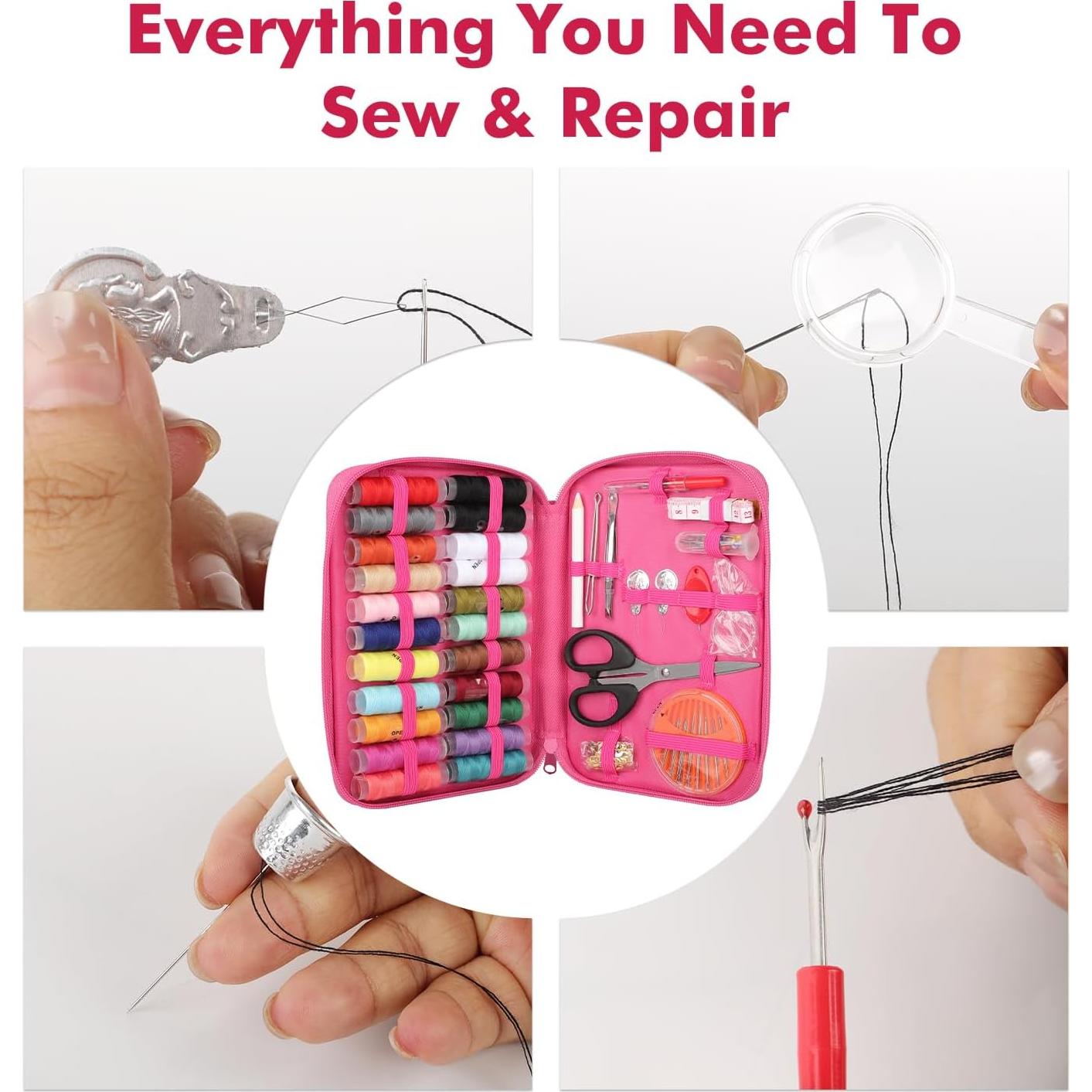 Juego de Costura 198 Piezas ZHEN XIAN Rosa Portátil