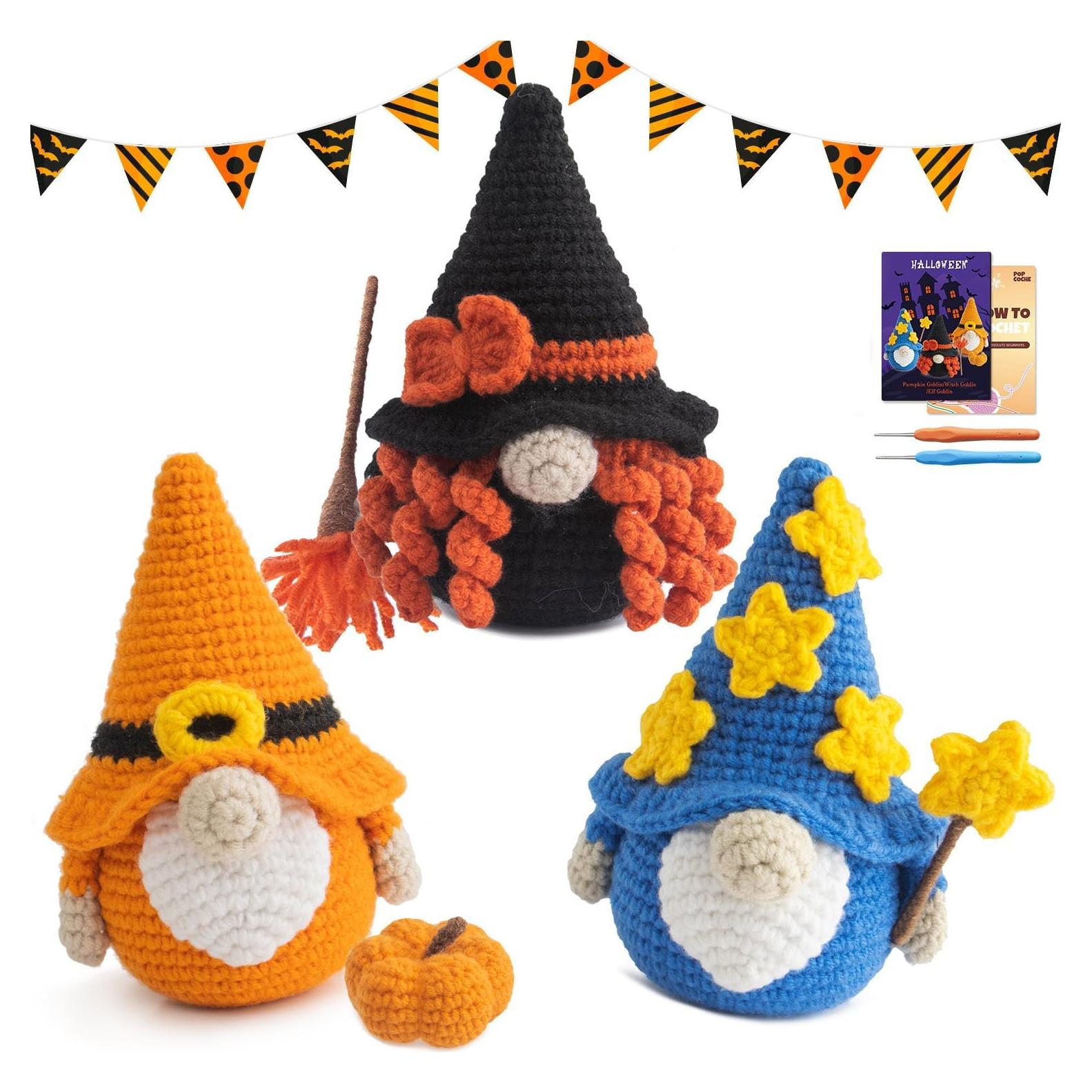 Kit de Crochet Halloween POP COCHE para Principiantes - 3 Gnomos