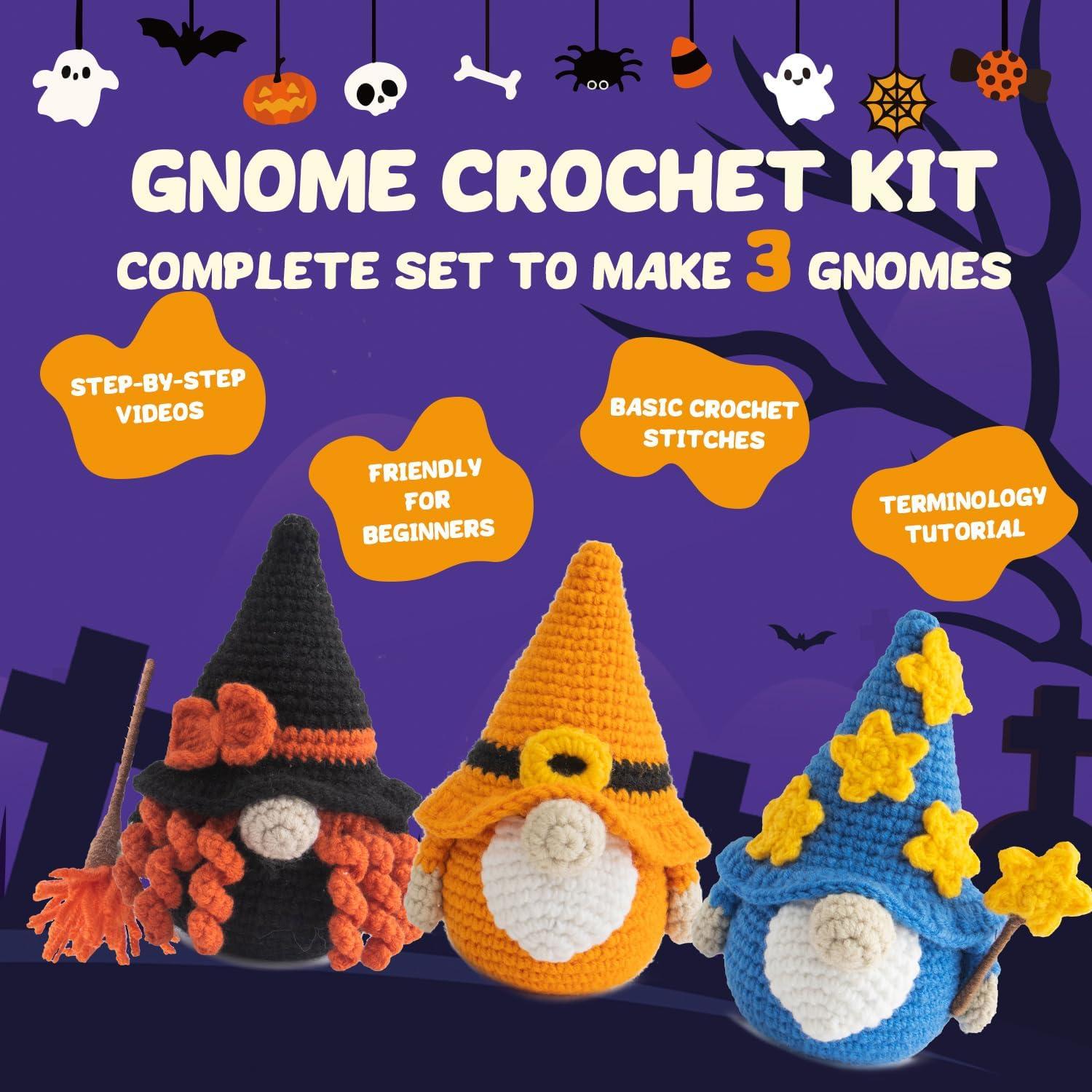 Kit de Crochet Halloween POP COCHE para Principiantes - 3 Gnomos