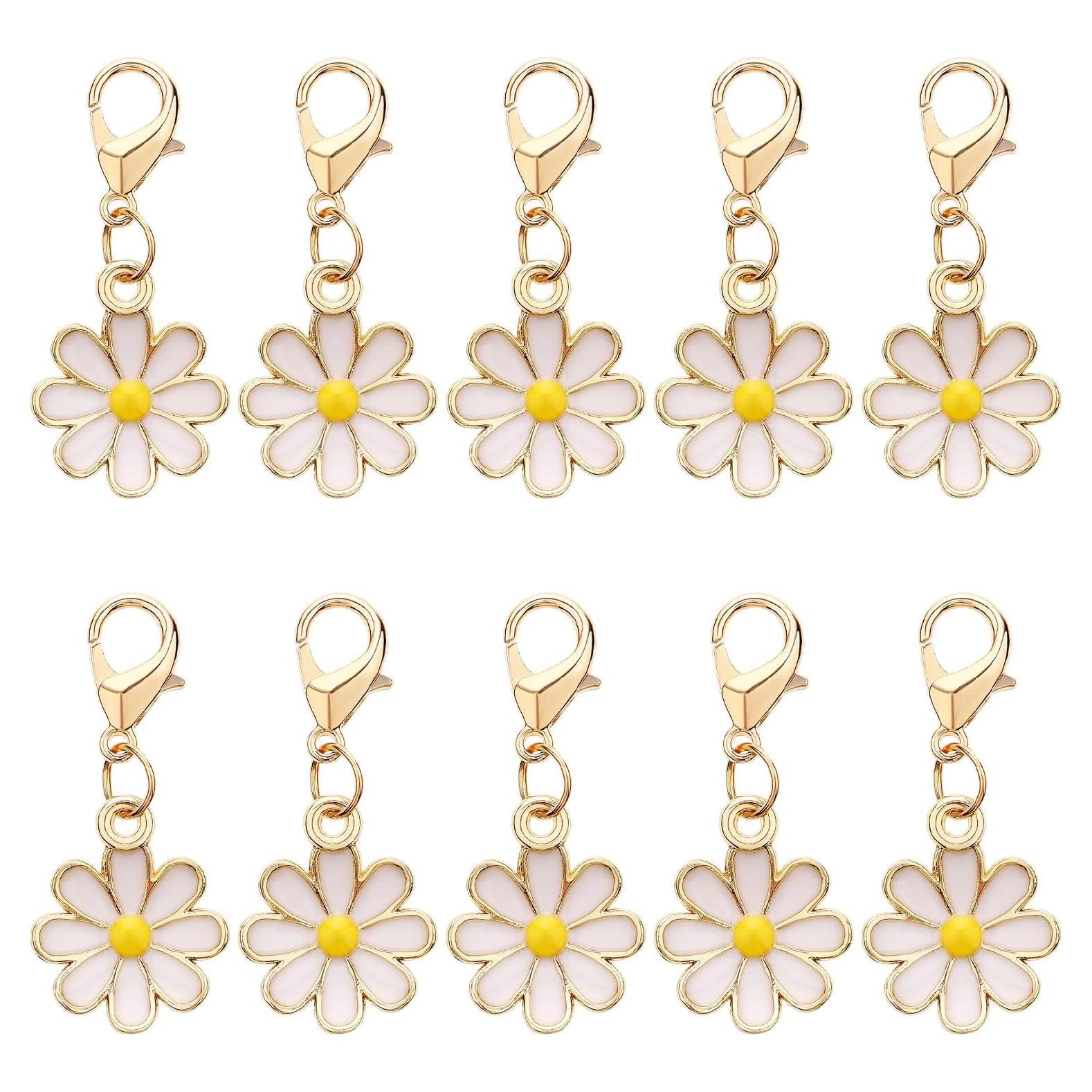 Marcadores de Puntos para Tejer COMNICO - 10 Pcs Flor Margarita