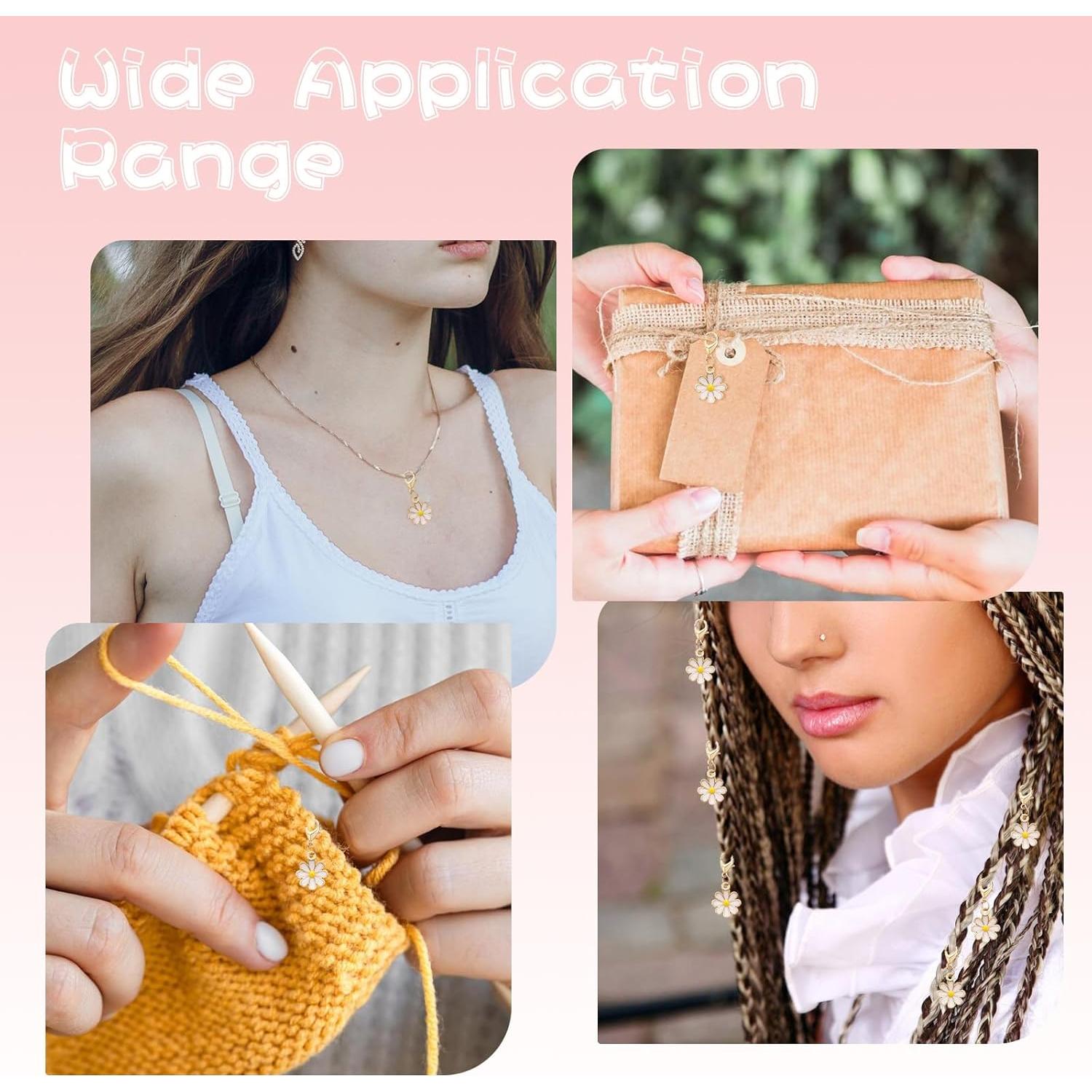 Marcadores de Puntos para Tejer COMNICO - 10 Pcs Flor Margarita