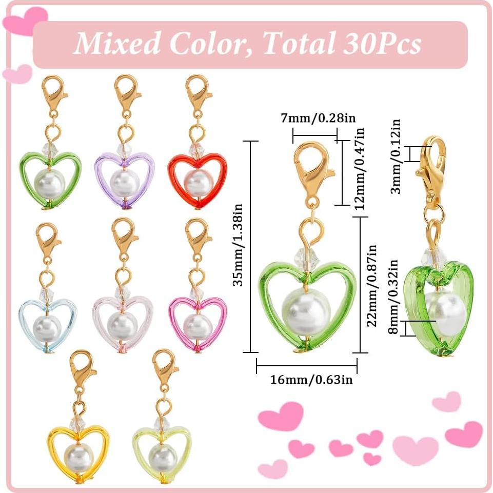 Marcadores de Crochet Corazón SUNNYCLUE 30 Pcs Coloridos