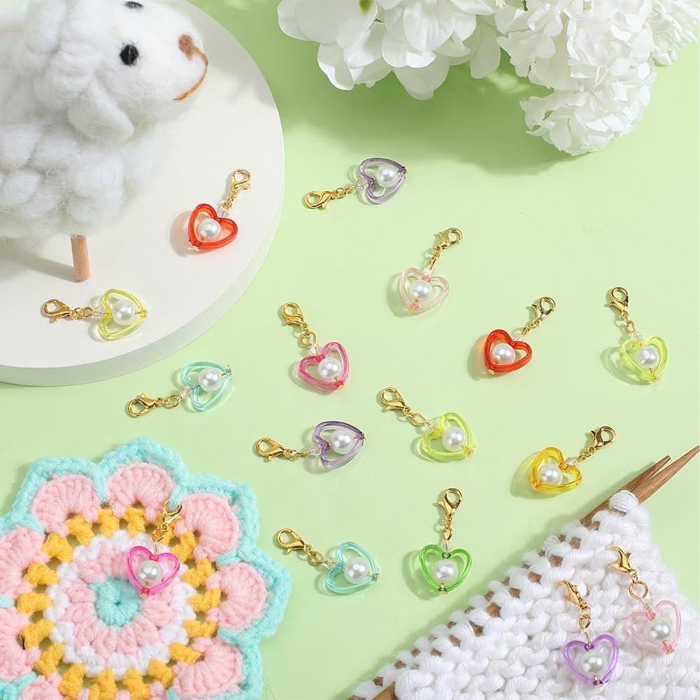 Marcadores de Crochet Corazón SUNNYCLUE 30 Pcs Coloridos