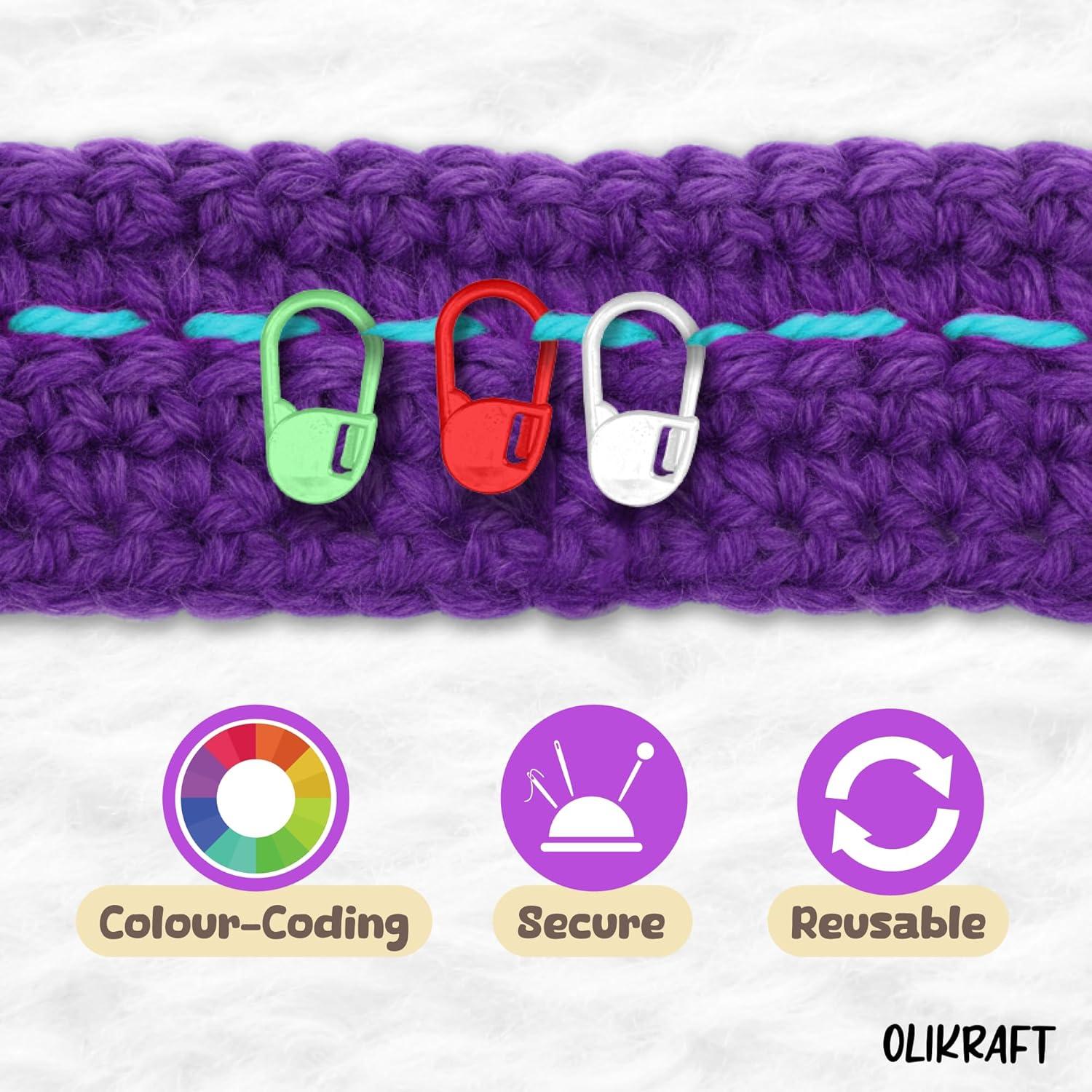 Marcadores de Puntos de Crochet Olikraft 300 Piezas 15 Colores