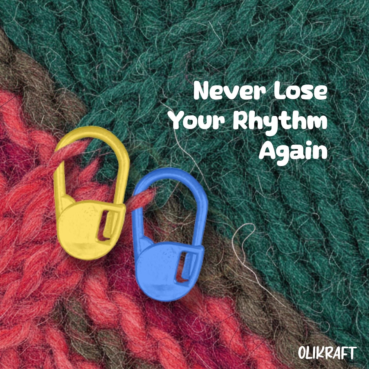 Marcadores de Puntos de Crochet Olikraft 300 Piezas 15 Colores