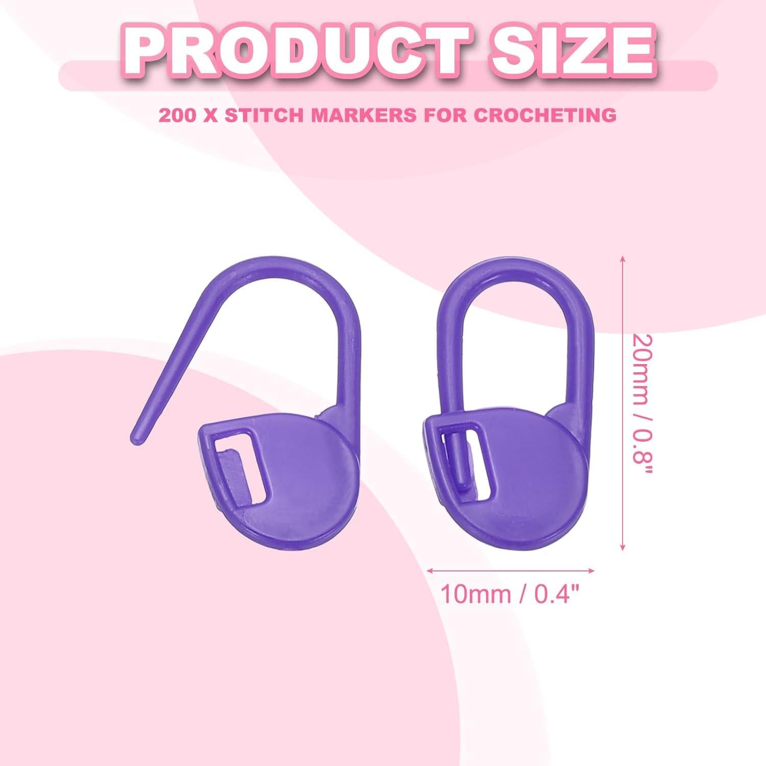 Marcadores de Puntos de Crochet PATIKIL 200 Pcs Plástico Púrpura