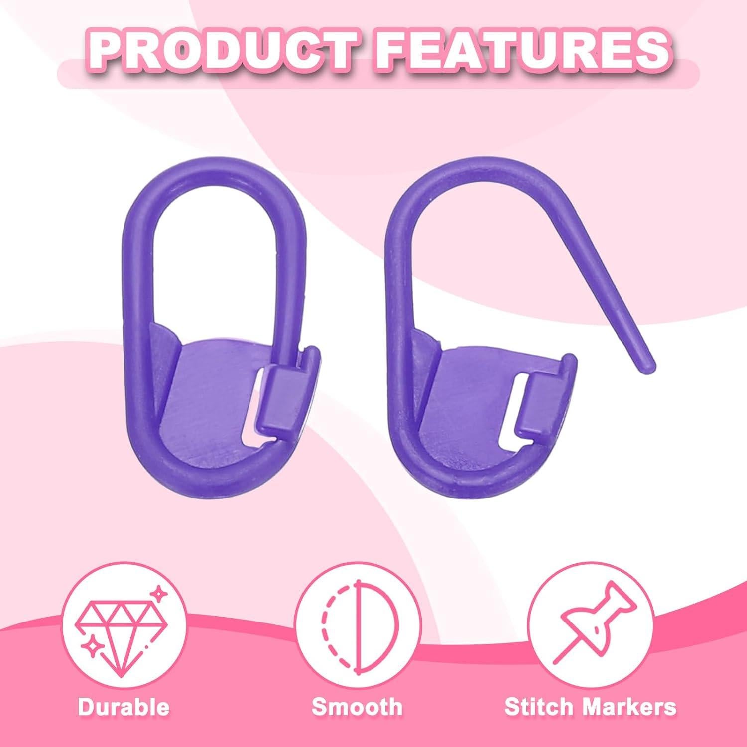 Marcadores de Puntos de Crochet PATIKIL 200 Pcs Plástico Púrpura