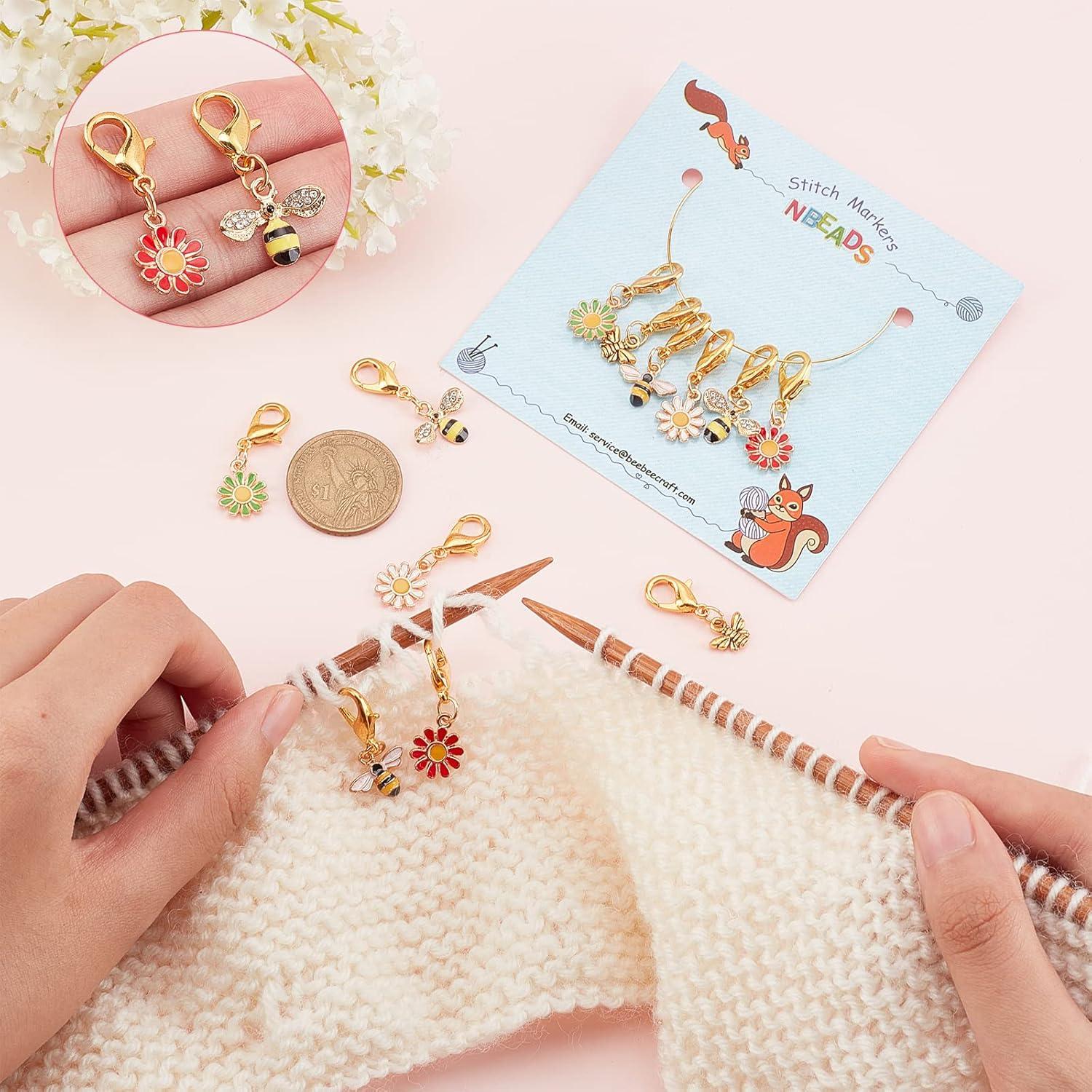 Marcadores de Puntos de Ganchillo NBEADS 12 Piezas Floral