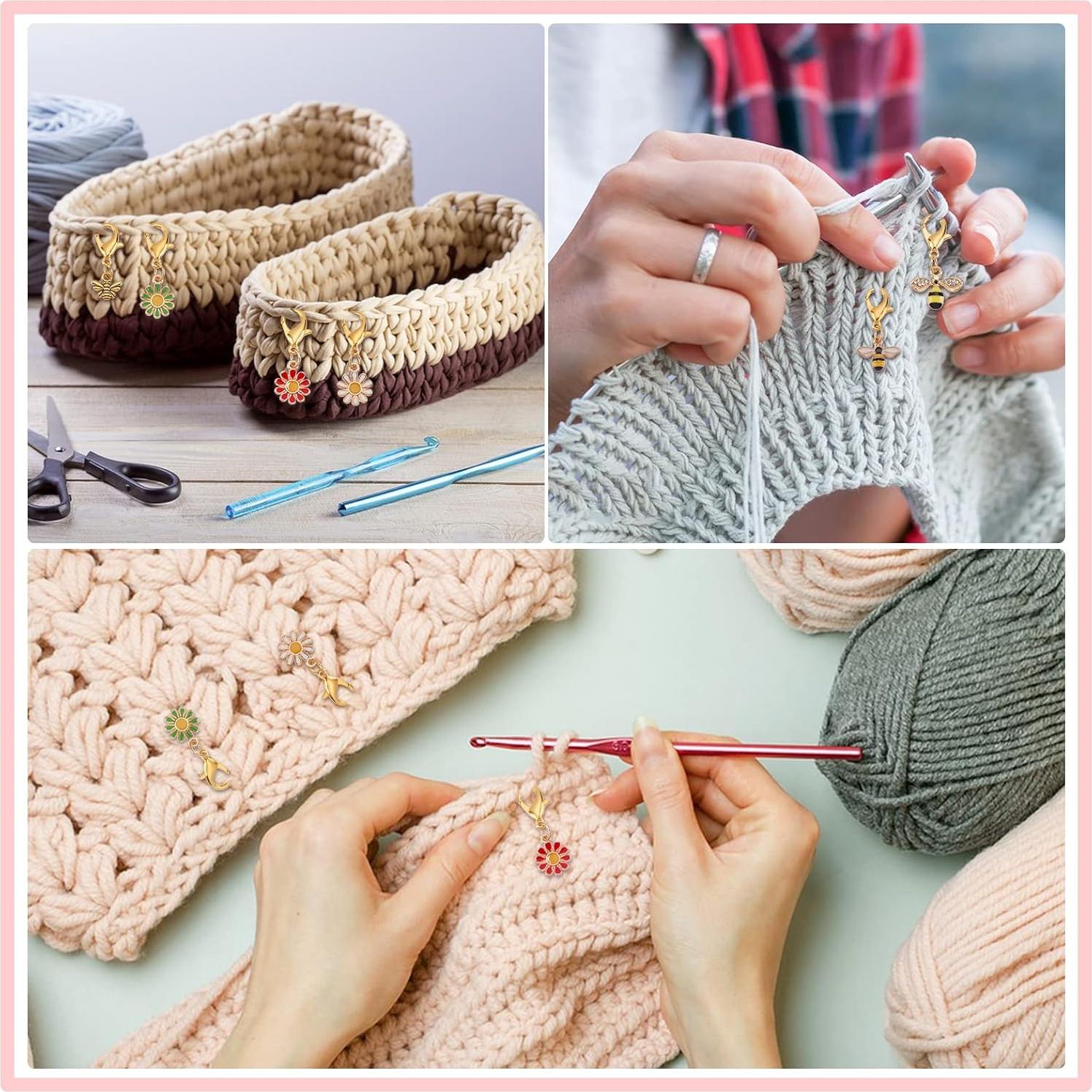 Marcadores de Puntos de Ganchillo NBEADS 12 Piezas Floral