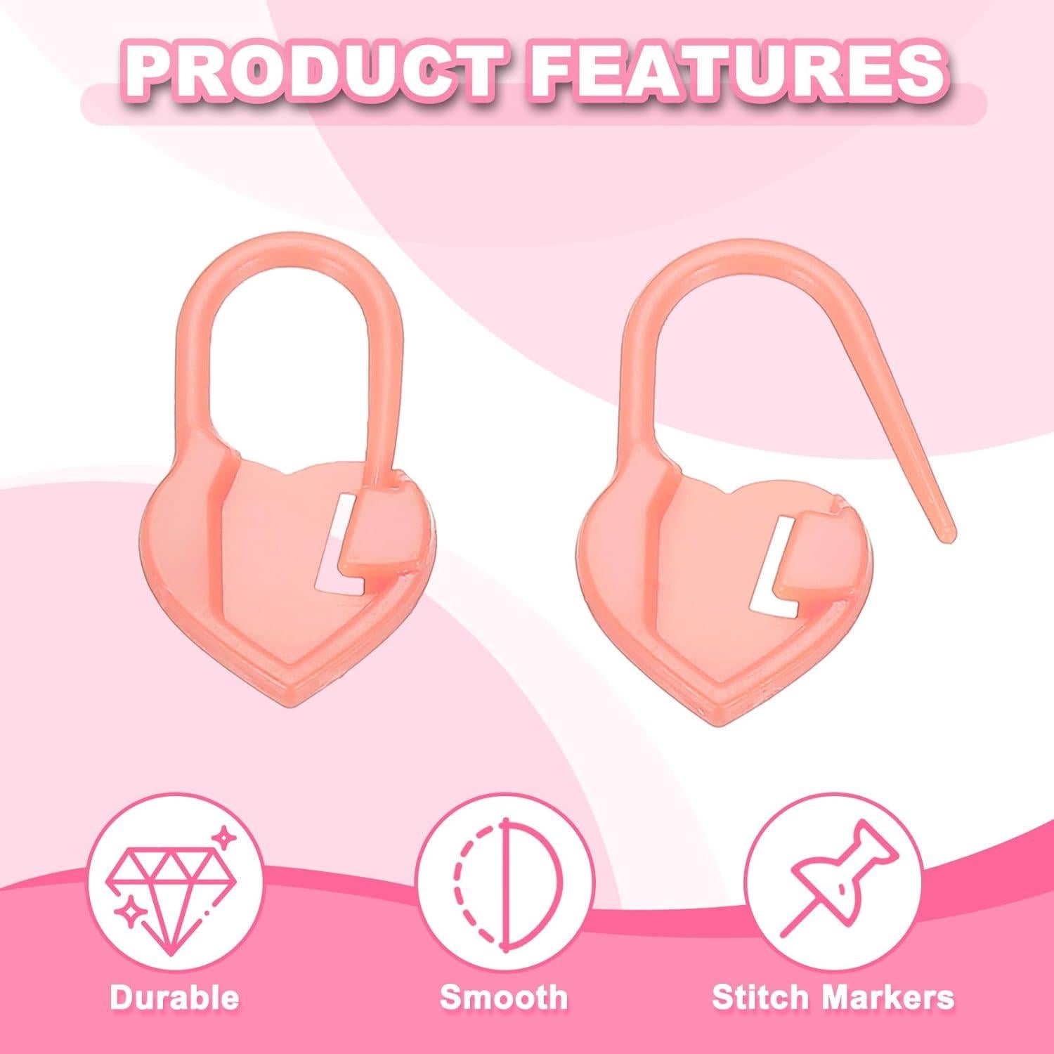 Marcadores de Puntos de Crochet PATIKIL 150 Pcs Rosa Plástico