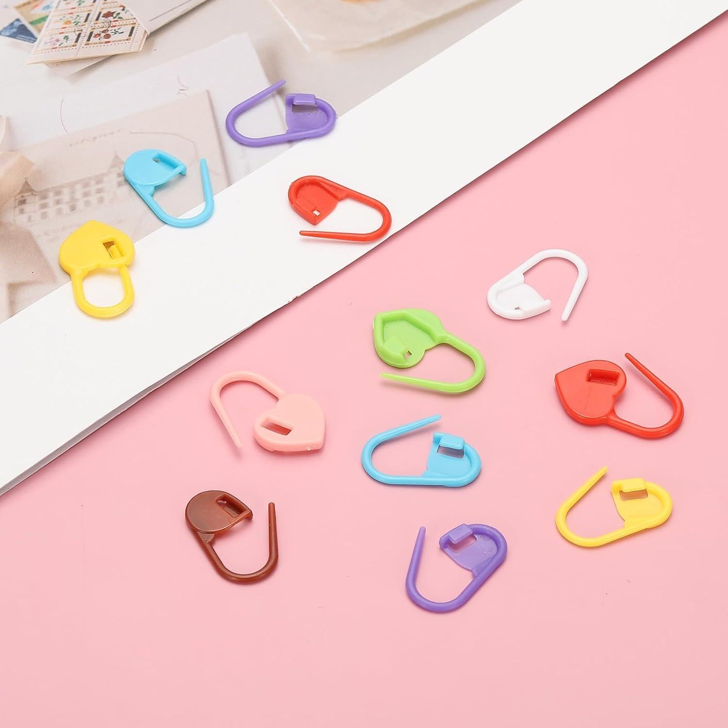 Marcadores de Puntos de Crochet PATIKIL 150 Pcs Rosa Plástico