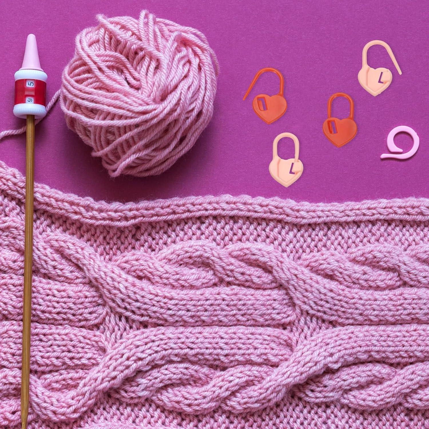 Marcadores de Puntos de Crochet PATIKIL 150 Pcs Rosa Plástico