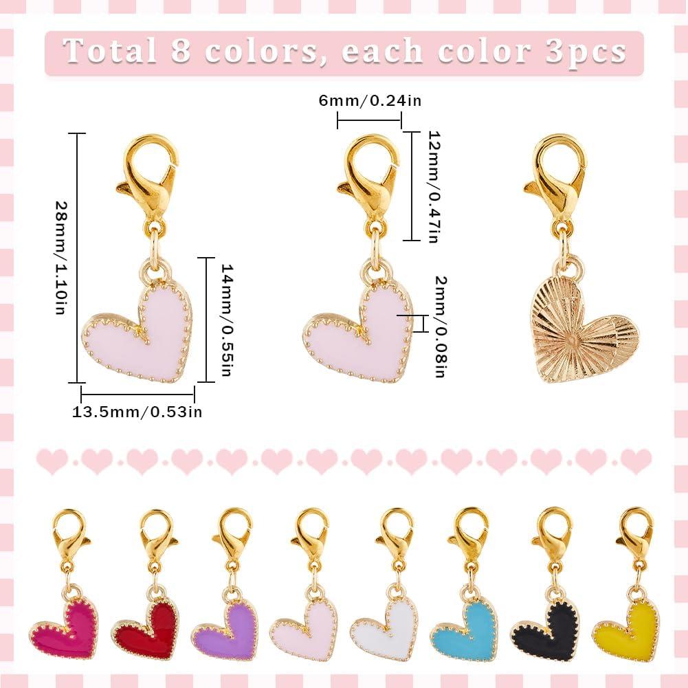 Marcadores de Puntos de Crochet SUNNYCLUE 24 Pcs Corazón