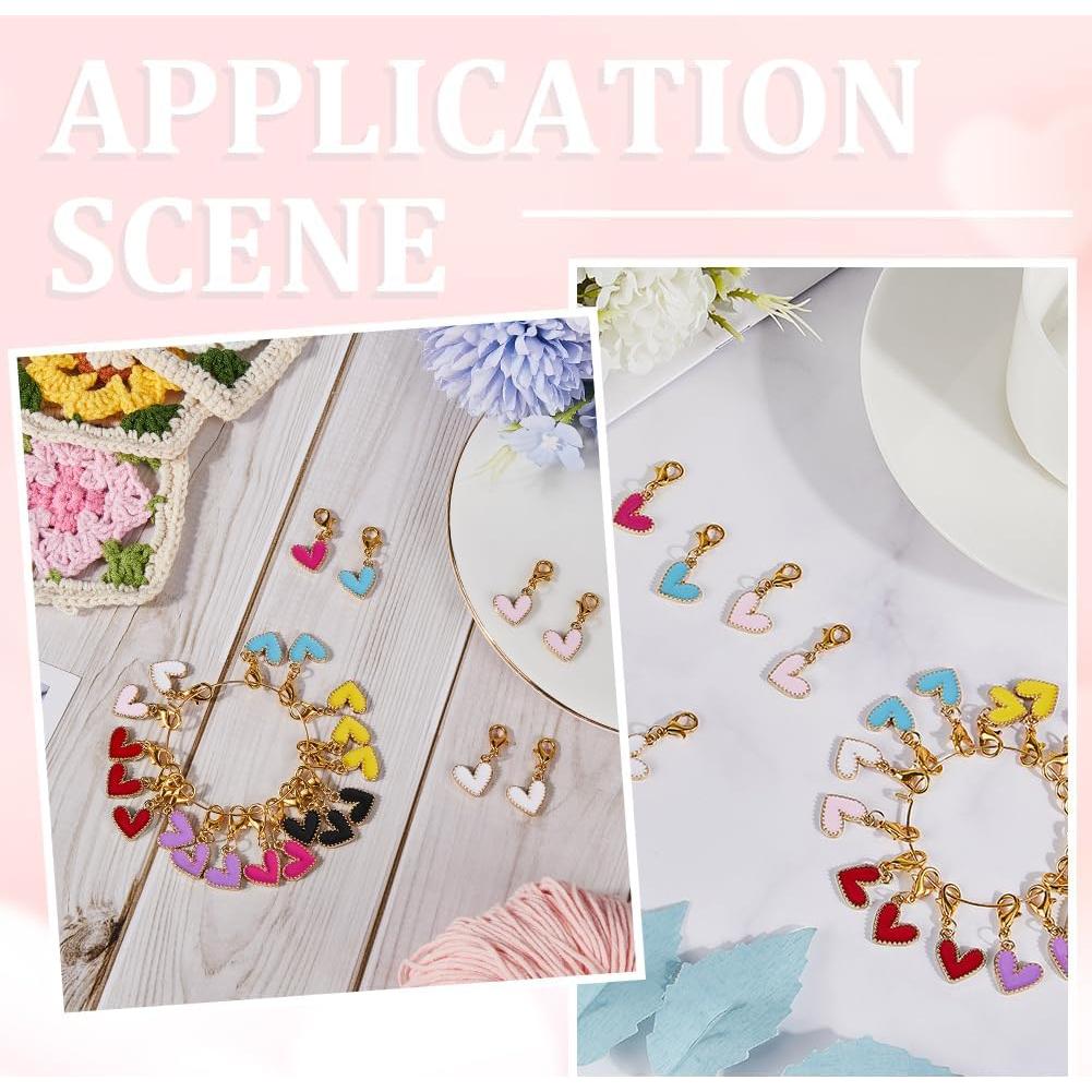 Marcadores de Puntos de Crochet SUNNYCLUE 24 Pcs Corazón