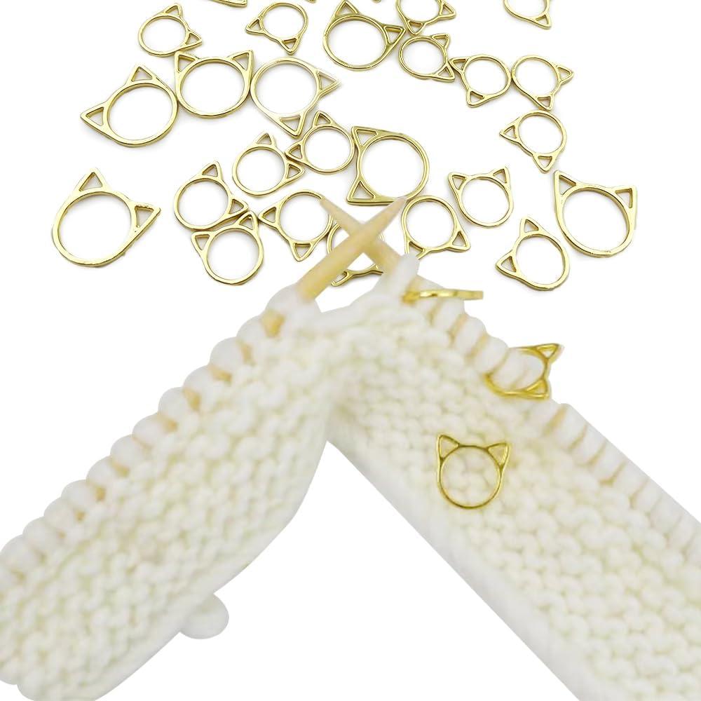 30 Marcadores de Puntos de Tejer MT en Forma de Gato - 10 Grandes y 20 Pequeños