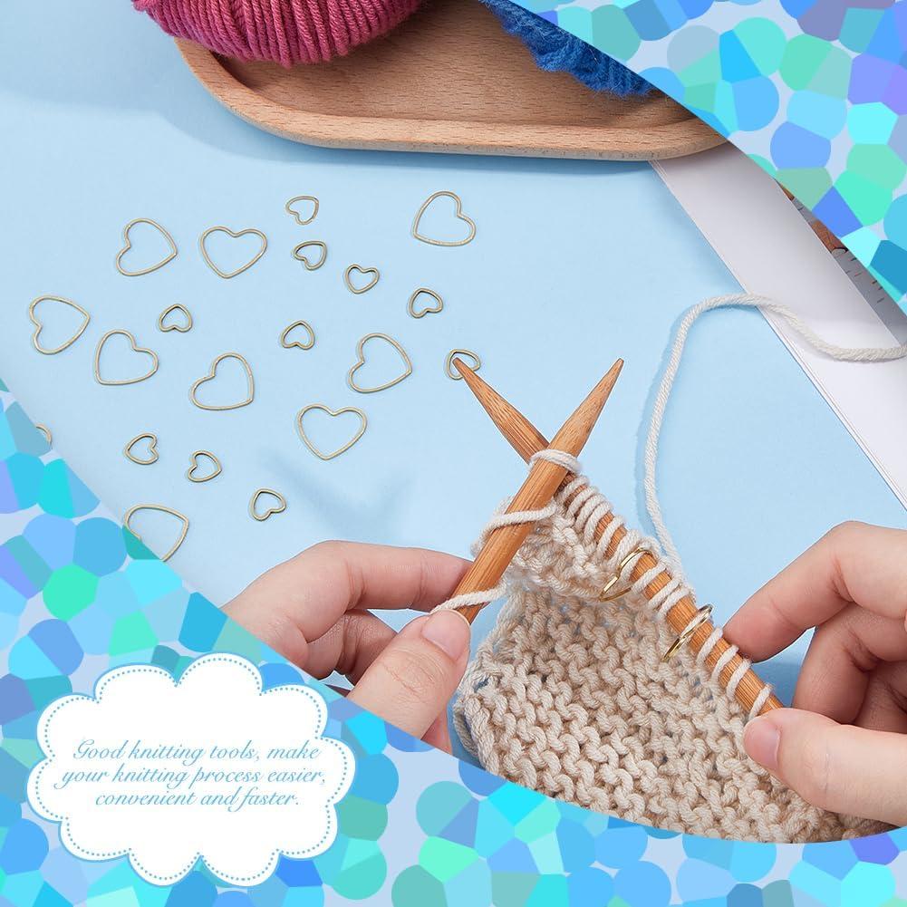 Marcadores de Puntos de Costura Hobbspring 72 Pcs Latón Corazón