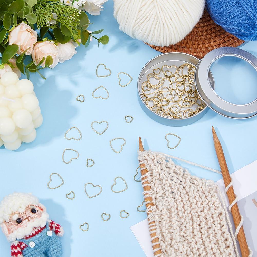 Marcadores de Puntos de Costura Hobbspring 72 Pcs Latón Corazón