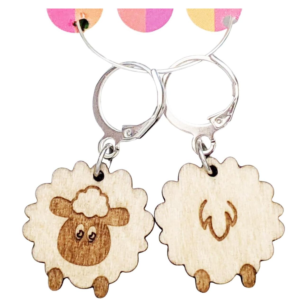 Marcadores de Progreso Silly Sheep de Madera para Tejer 20mm