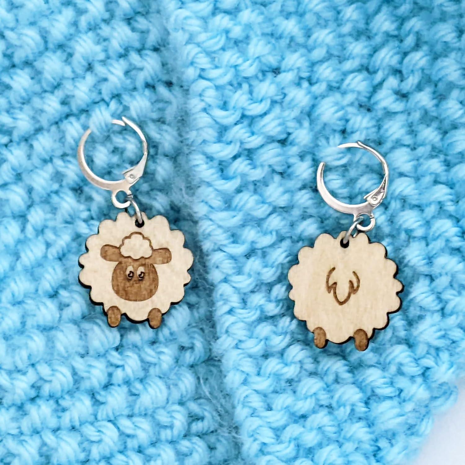 Marcadores de Progreso Silly Sheep de Madera para Tejer 20mm