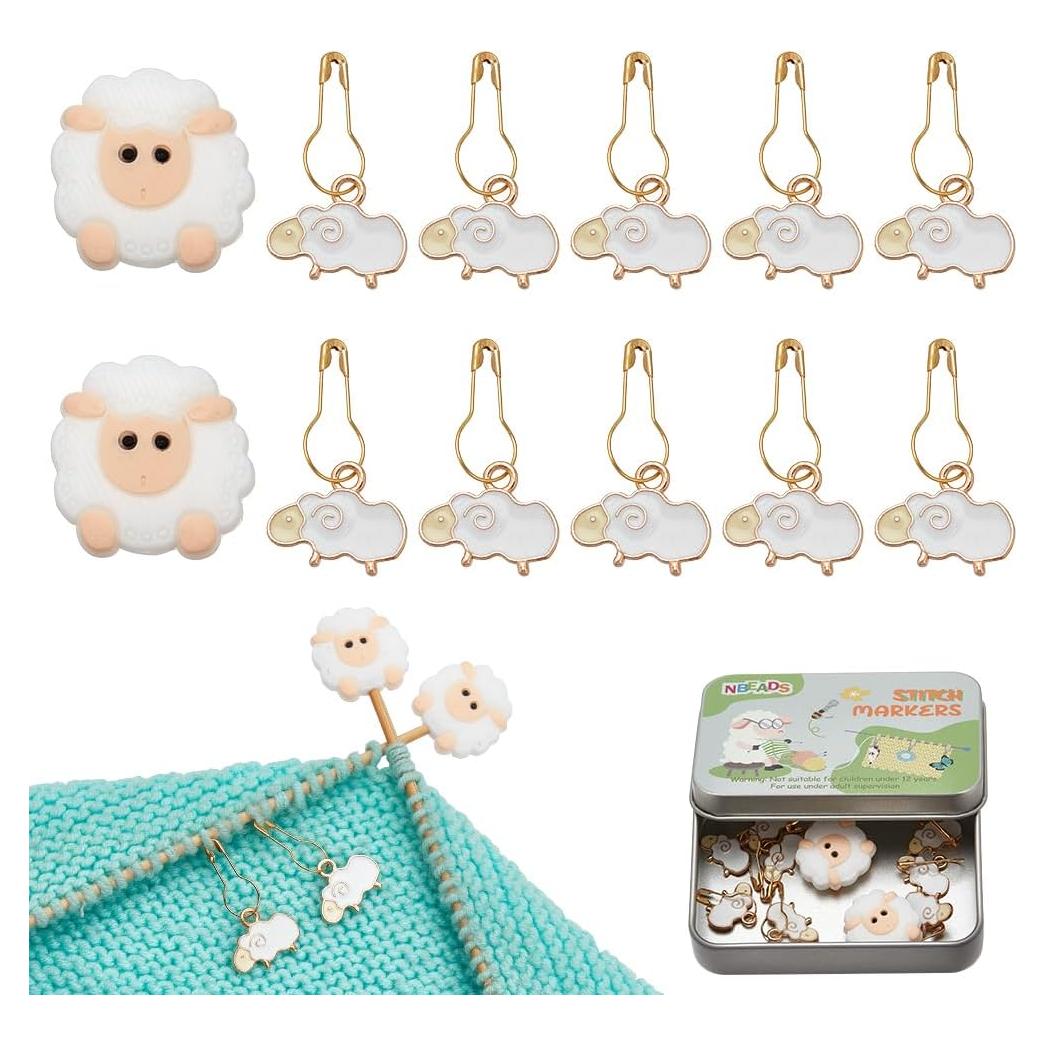 Kits de Marcadores de Puntos NBEADS - 12 Pcs Oveja y Tapones