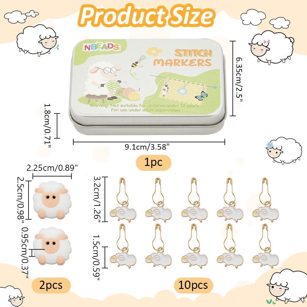 Kits de Marcadores de Puntos NBEADS - 12 Pcs Oveja y Tapones