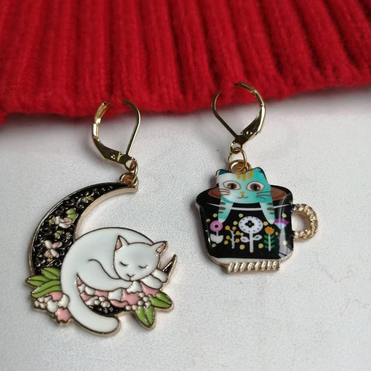 6 Marcadores de Puntos de Ganchillo Gato Removibles Metal