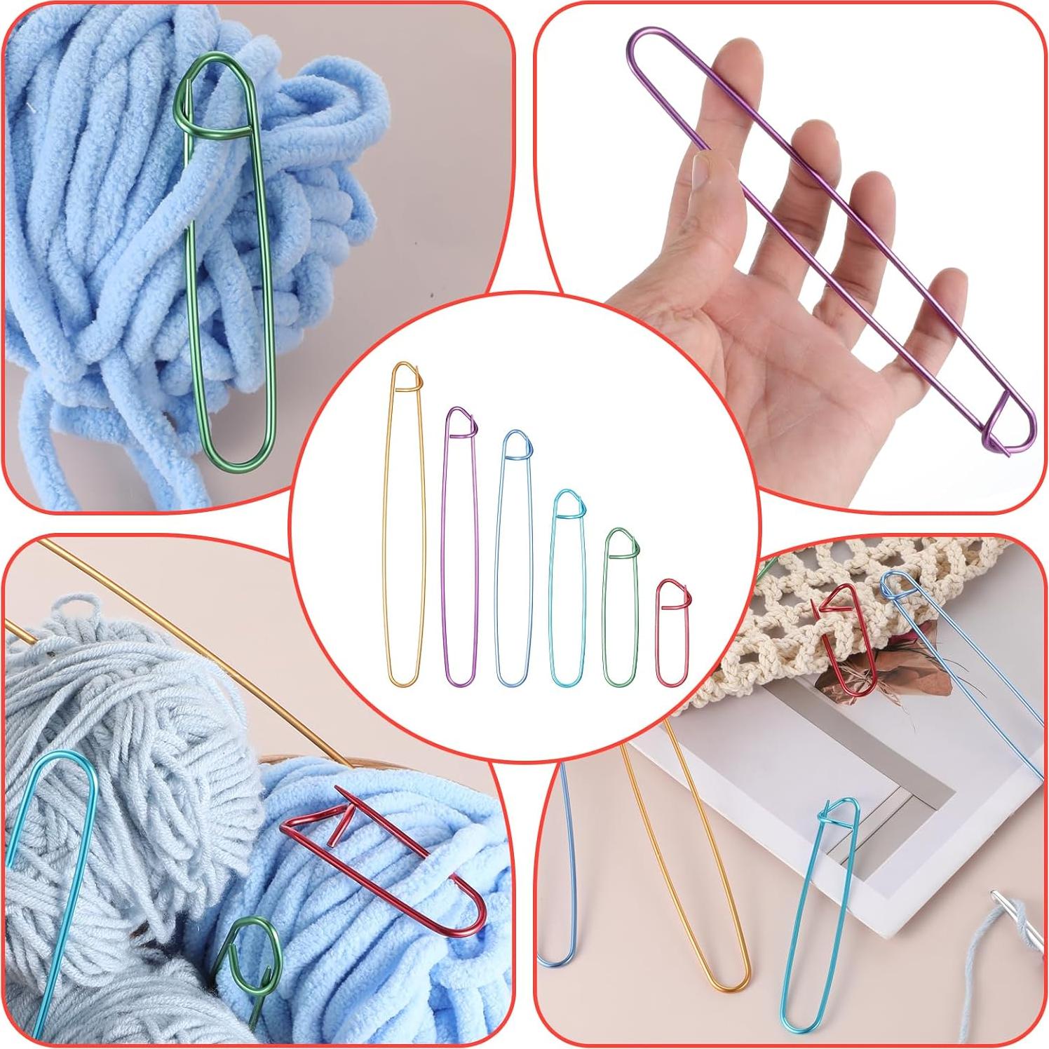 12 Sujetadores de Puntos de Tejido Larrel - 6 Tamaños Coloridos