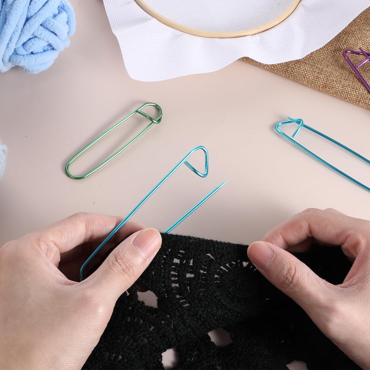 12 Sujetadores de Puntos de Tejido Larrel - 6 Tamaños Coloridos