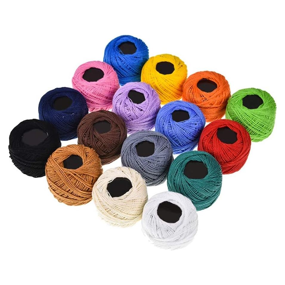 Juego de Hilo de Bordado EXCEART 16 Rollos Algodón Colores