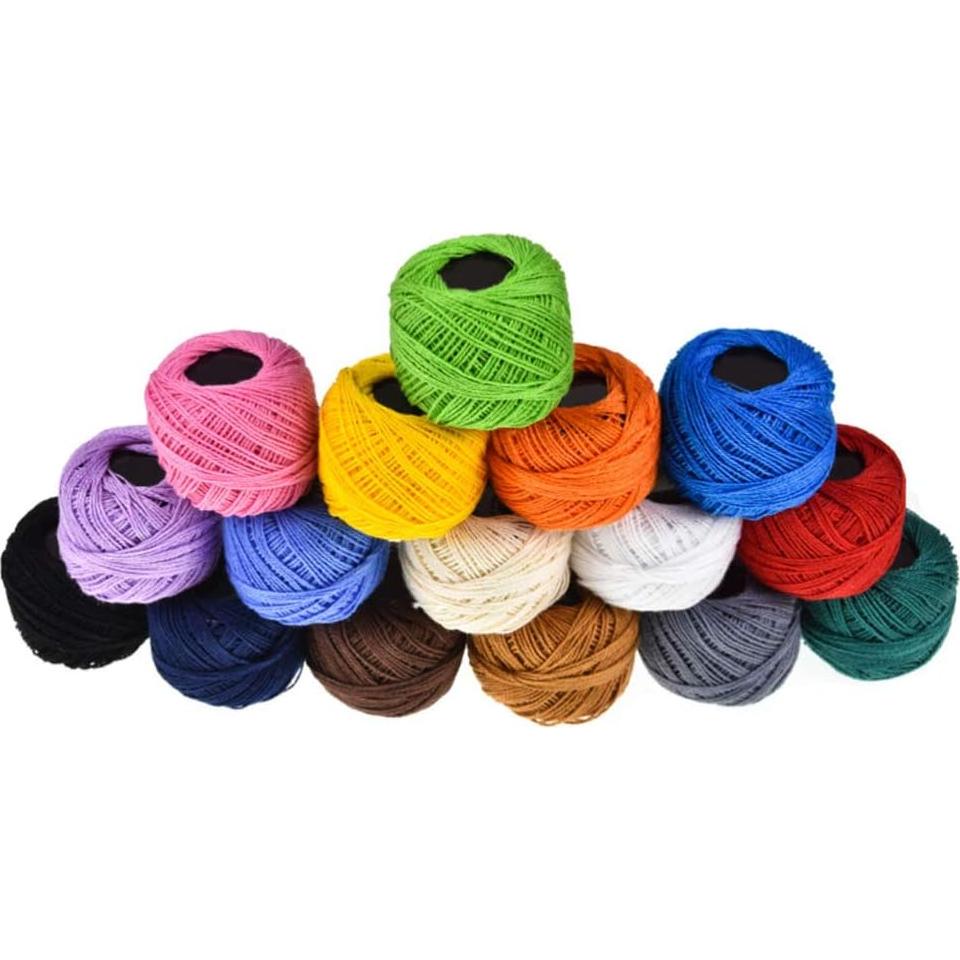 Juego de Hilo de Bordado EXCEART 16 Rollos Algodón Colores