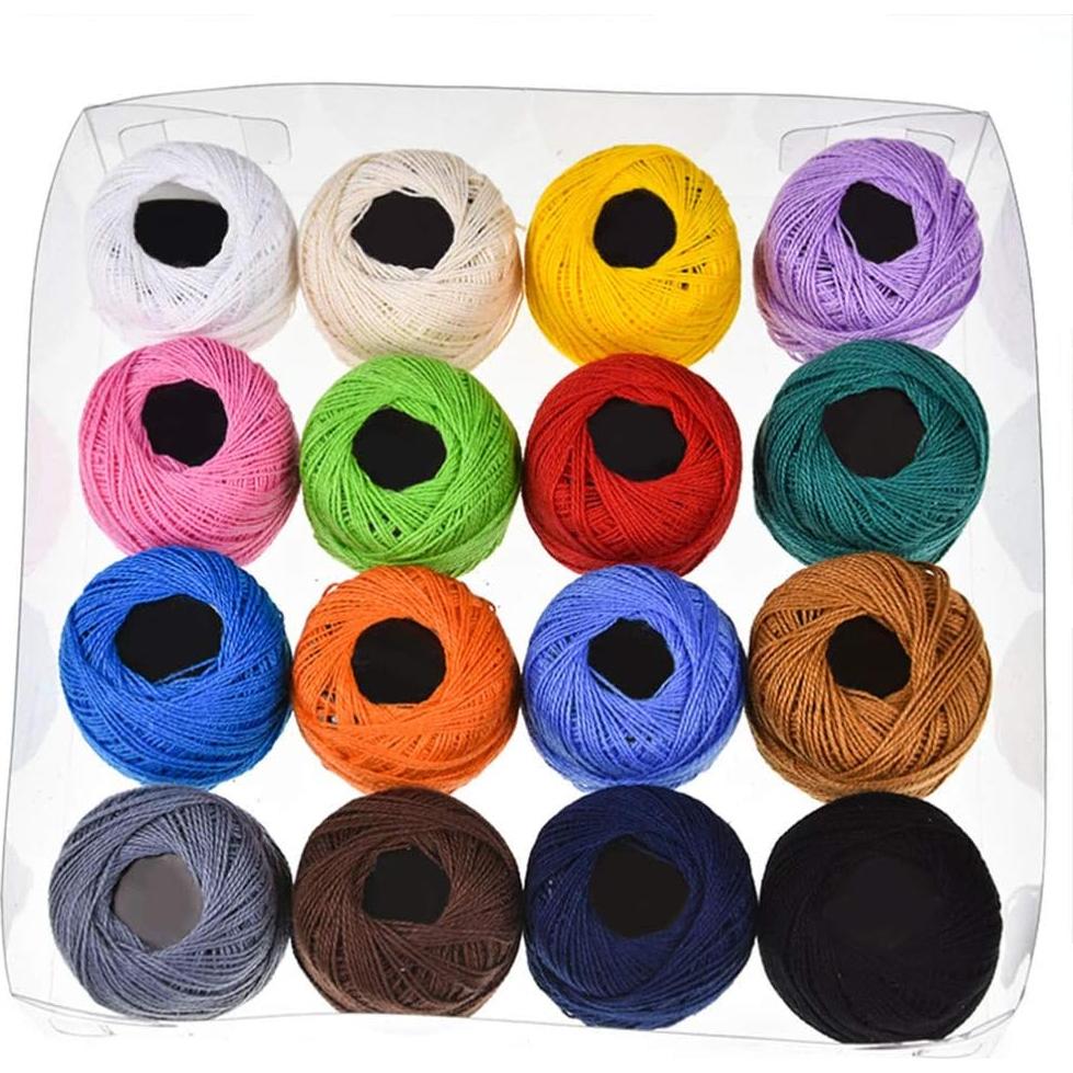 Juego de Hilo de Bordado EXCEART 16 Rollos Algodón Colores