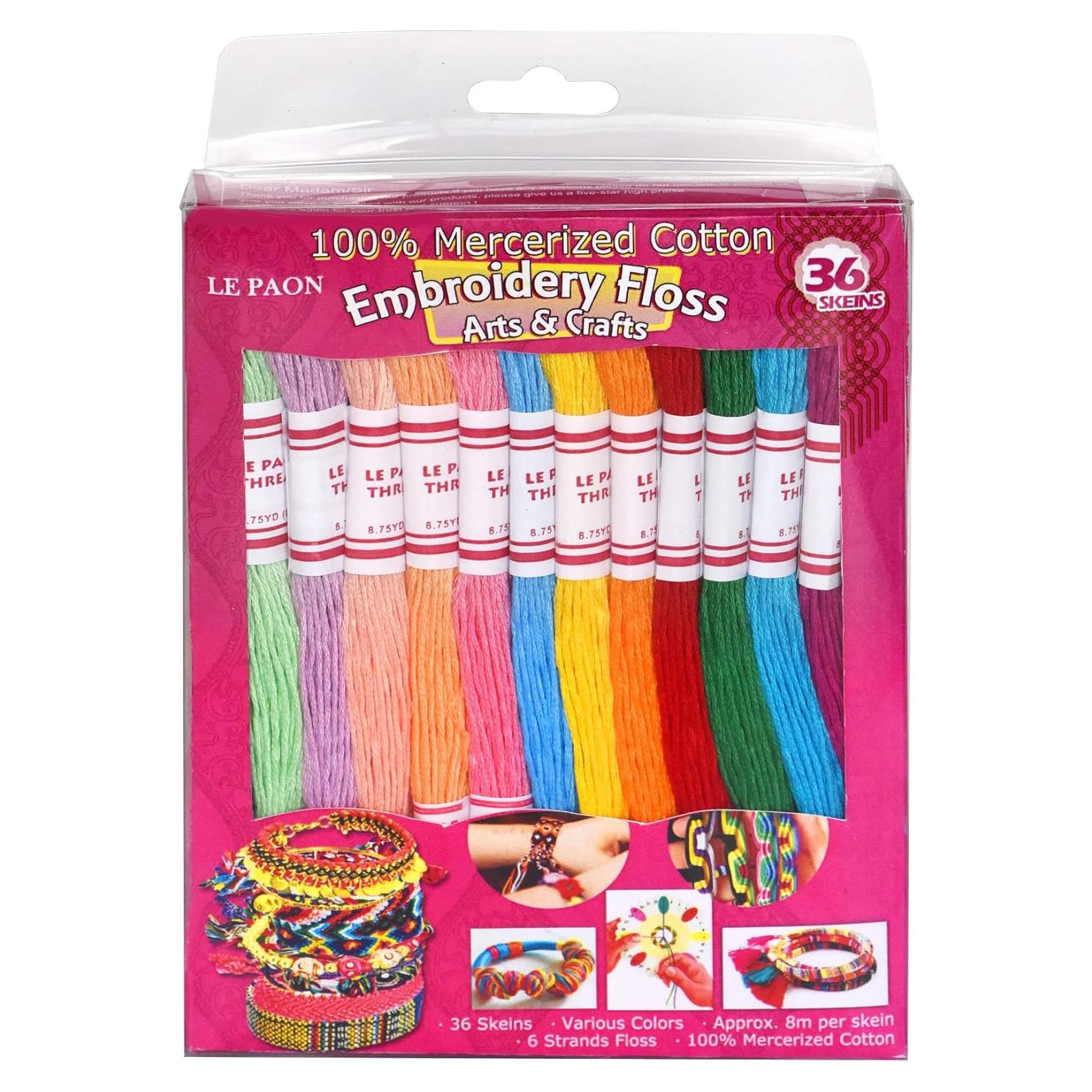 Hilo de Bordado 100% Algodón LE PAON 36 Madejas 800 cm