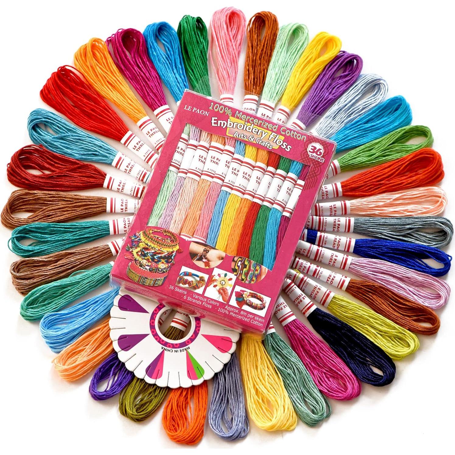 Hilo de Bordado 100% Algodón LE PAON 36 Madejas 800 cm
