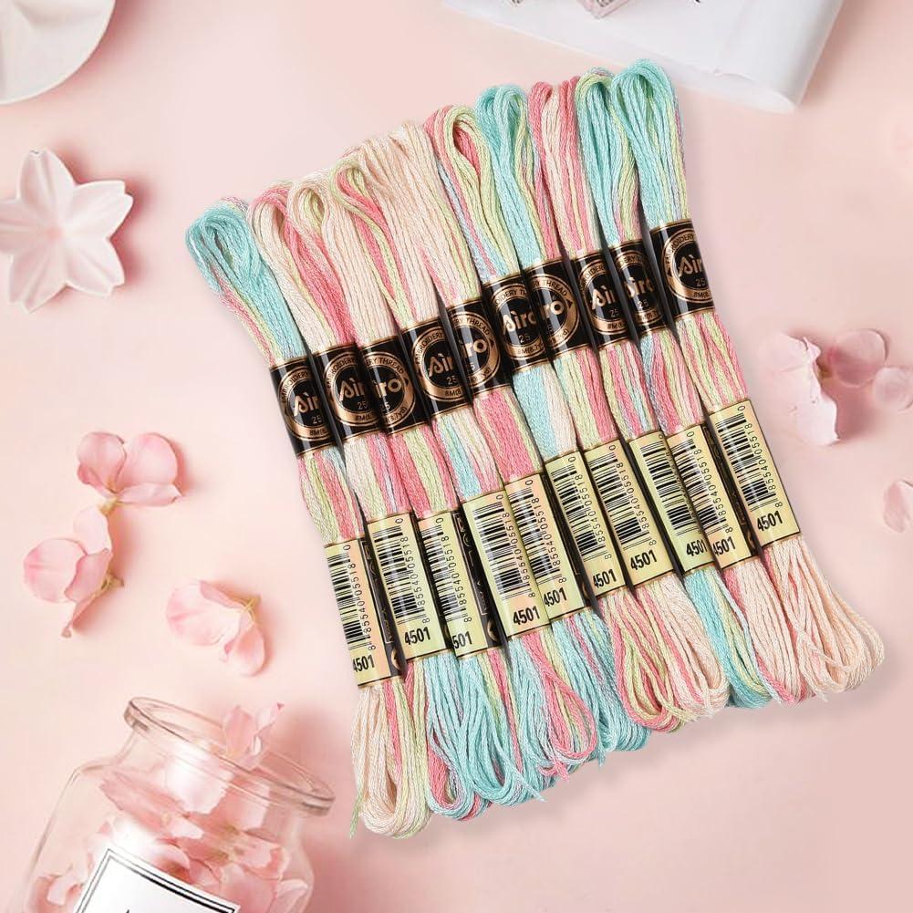 10 Madejas Hilo de Bordar Variegado 80m Poliester CABODYALS