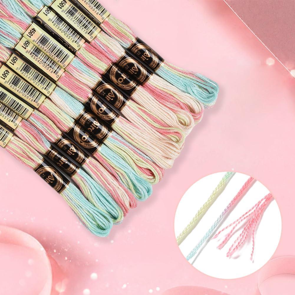 10 Madejas Hilo de Bordar Variegado 80m Poliester CABODYALS
