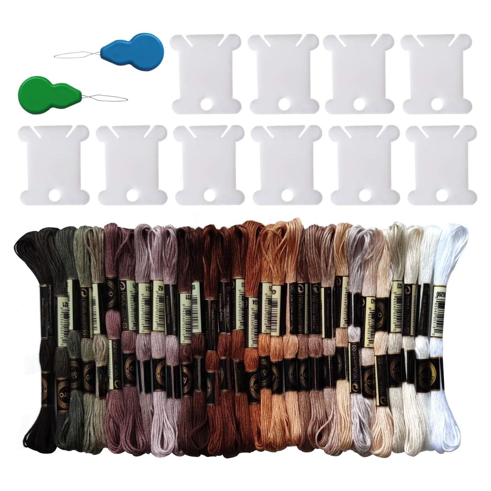 Hilo de Bordado 30 Madejas Levylisa Multicolor 8m para Manualidades