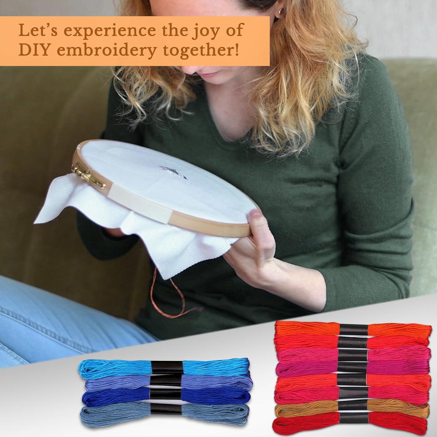 50 Madejas Hilo de Bordado ZXIIXZ Arcoíris 8m para Manualidades