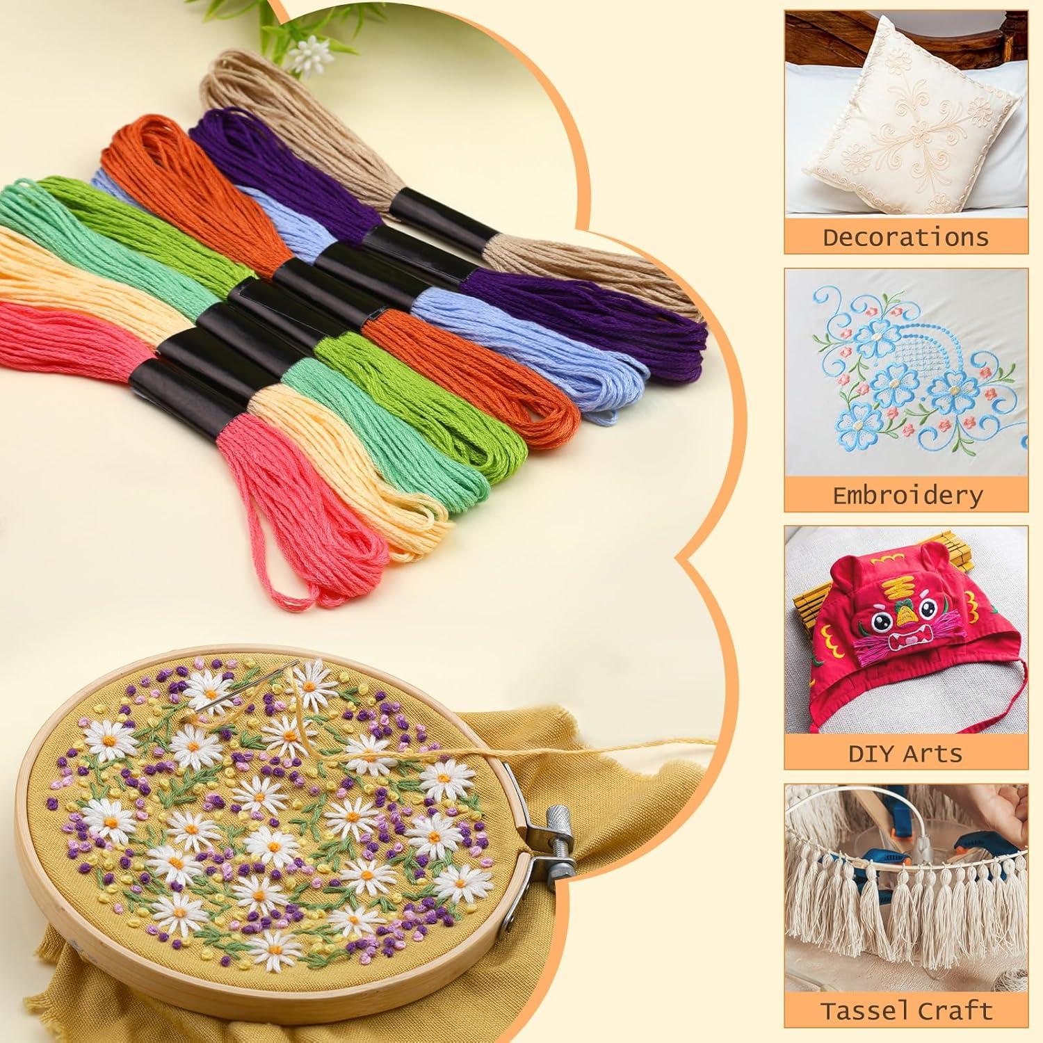 50 Madejas Hilo de Bordado ZXIIXZ Arcoíris 8m para Manualidades