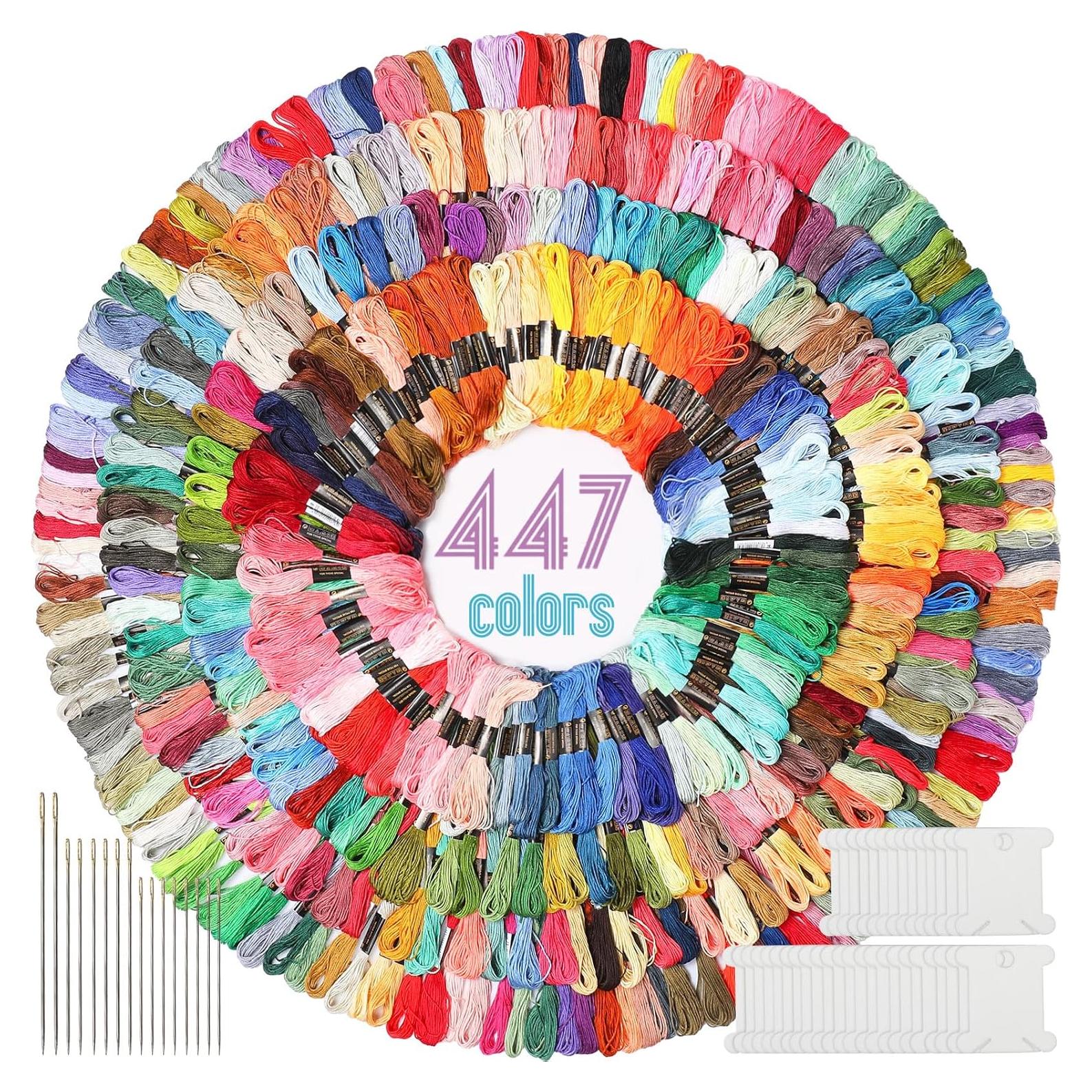 Paquete de Hilo de Bordado Timgle 447 Colores con Agujas 50 Pcs