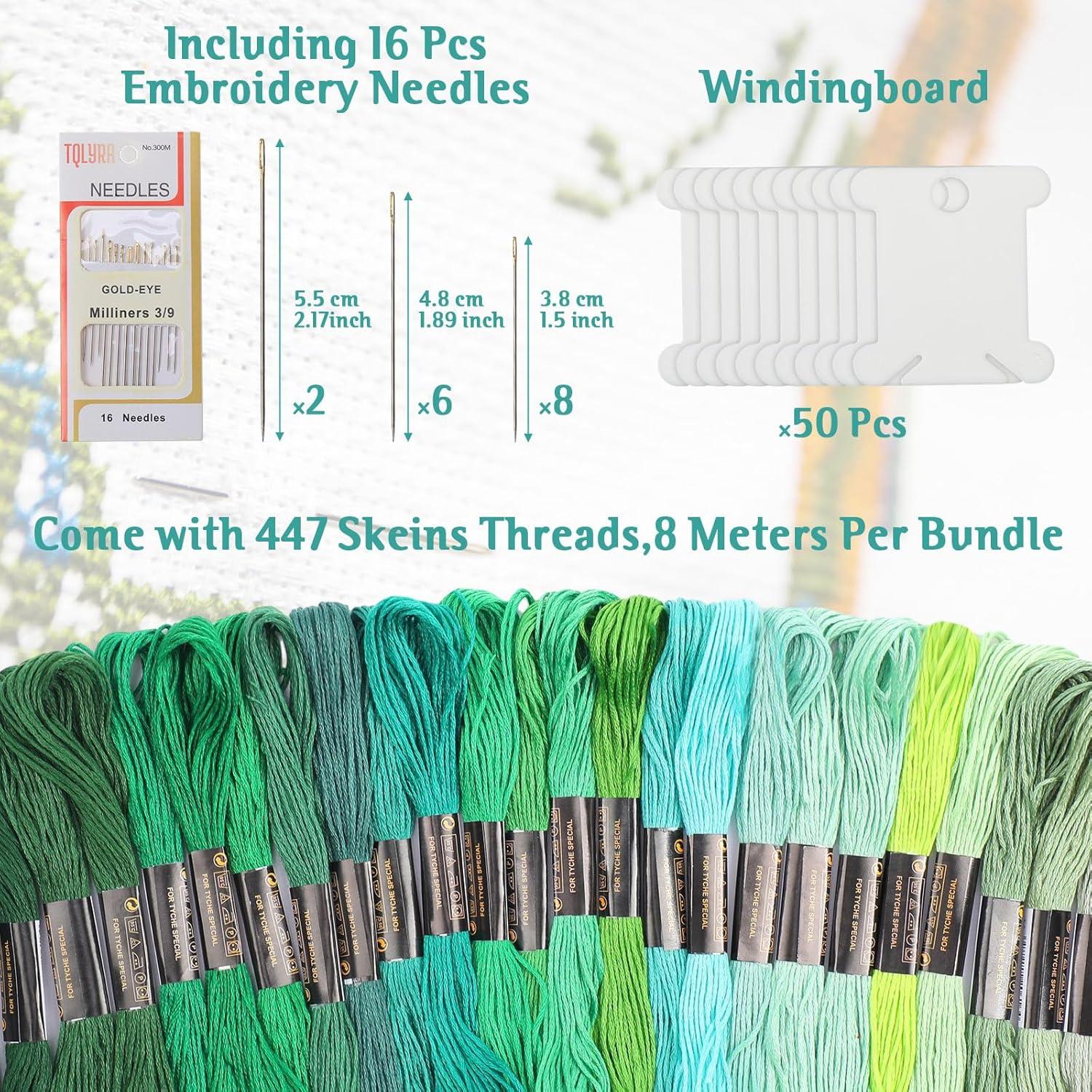 Paquete de Hilo de Bordado Timgle 447 Colores con Agujas 50 Pcs