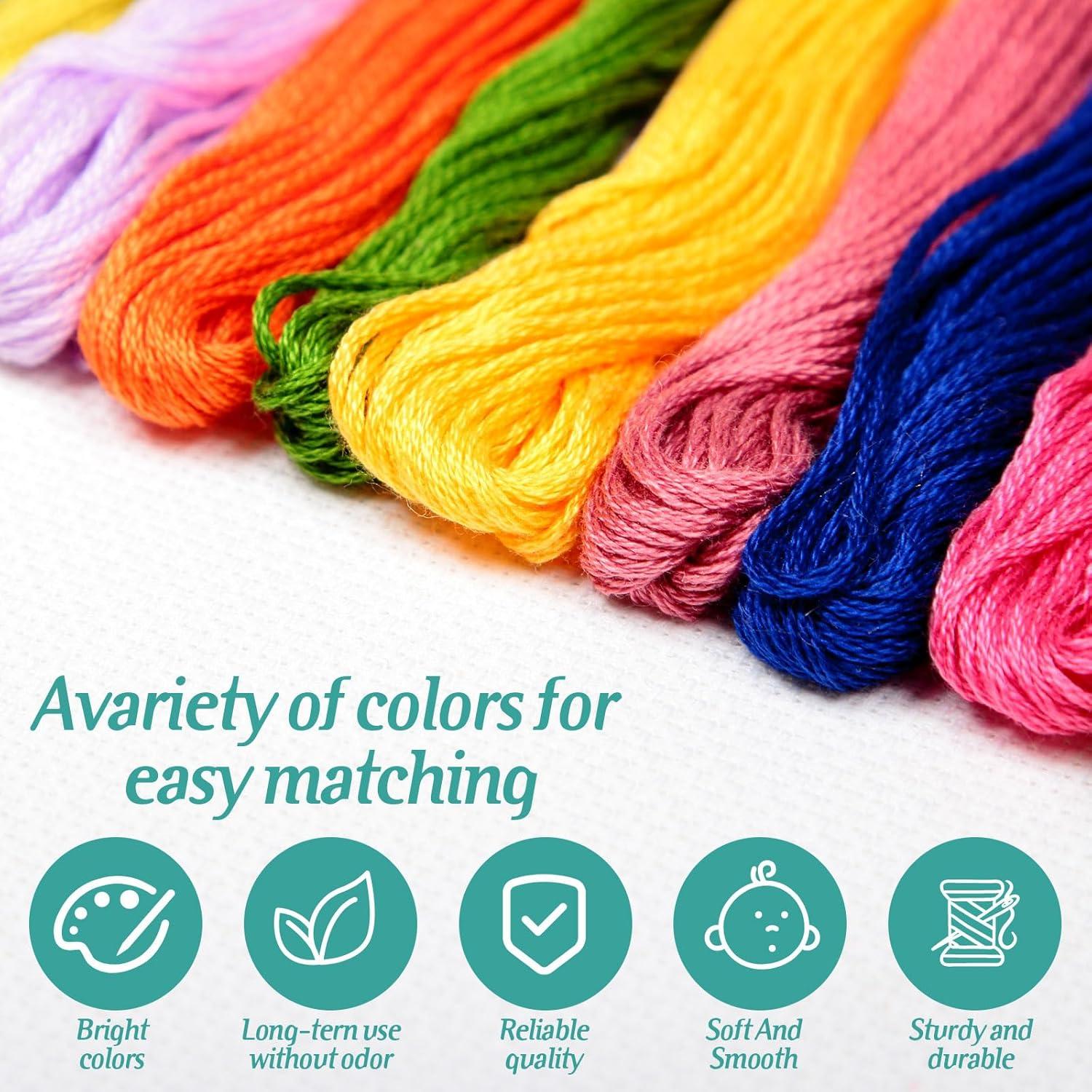 Paquete de Hilo de Bordado Timgle 447 Colores con Agujas 50 Pcs