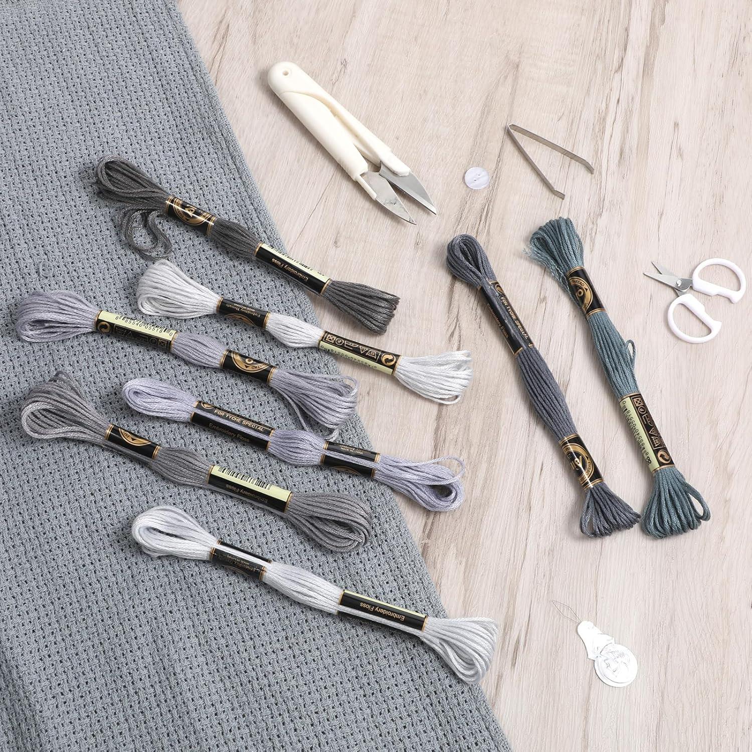 8 Madejas Hilo de Bordado Gris Alrhso 6 Cabos 64m DIY