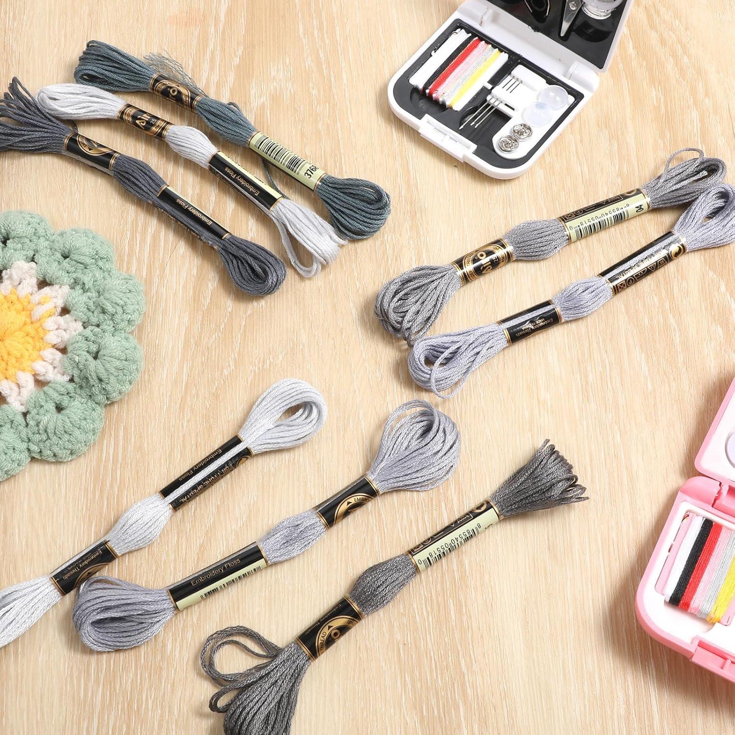 8 Madejas Hilo de Bordado Gris Alrhso 6 Cabos 64m DIY