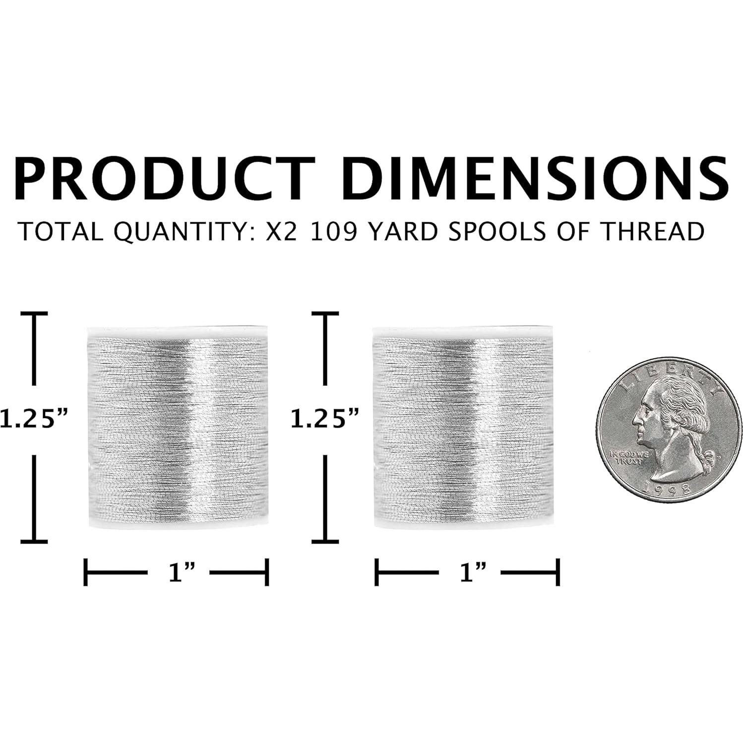 Hilo de Bordado Metálico Plateado Mandala Crafts 200M