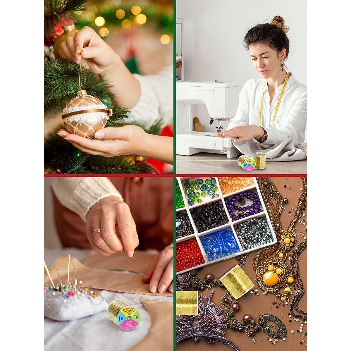 Hilo de Bordado Metálico Plateado Mandala Crafts 200M