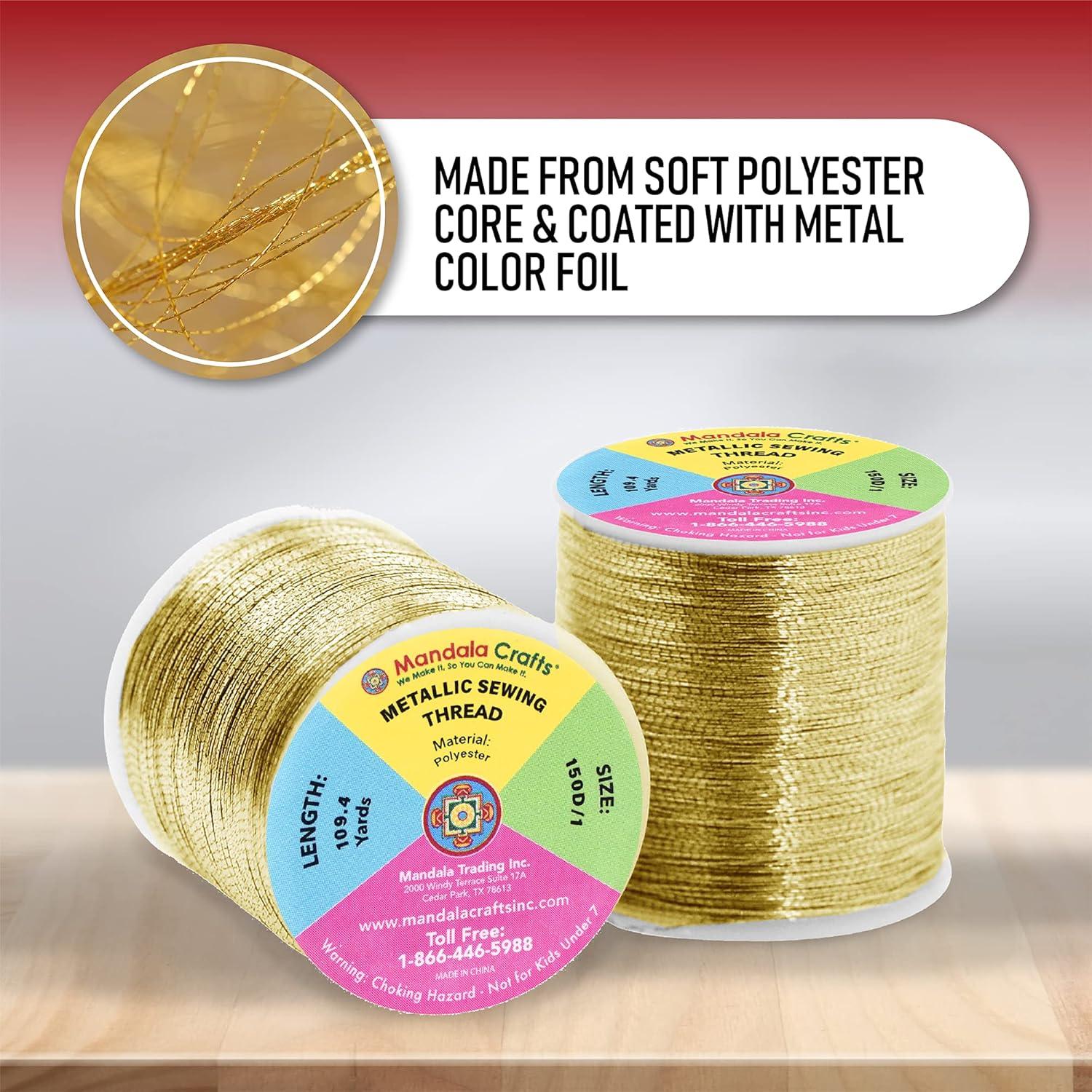 Hilo de Bordado Metálico Plateado Mandala Crafts 200M