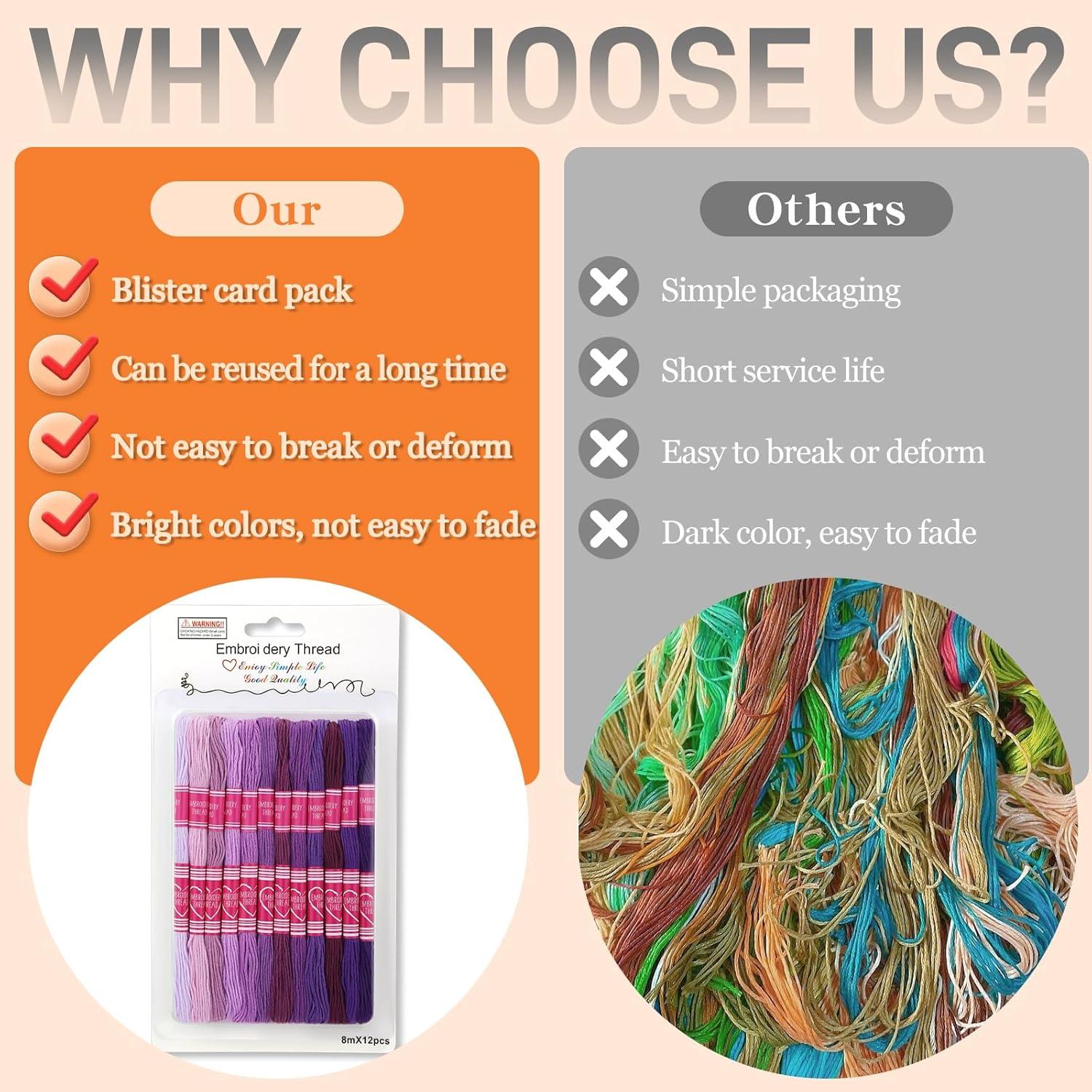 Hilo de Bordado Dercuy Morado 12 Madejas 8m Cada Una