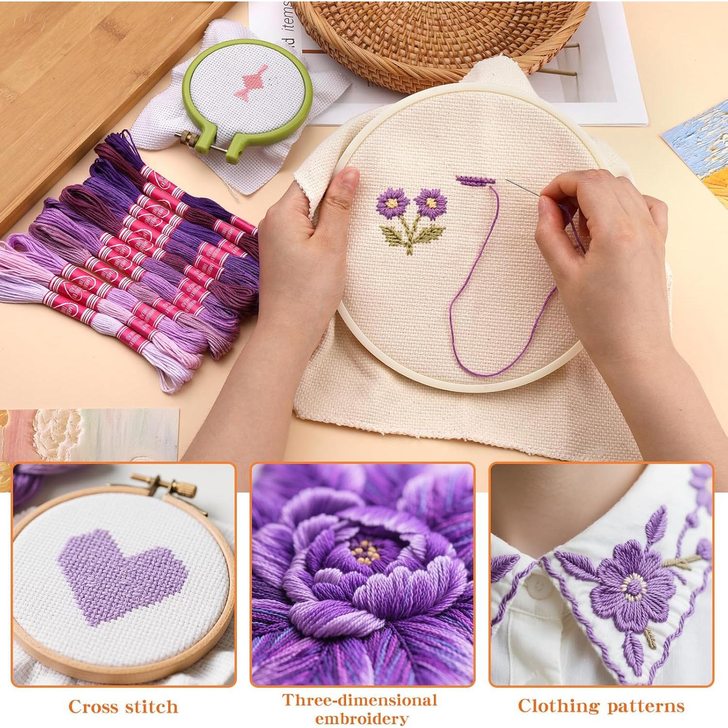 Hilo de Bordado Dercuy Morado 12 Madejas 8m Cada Una