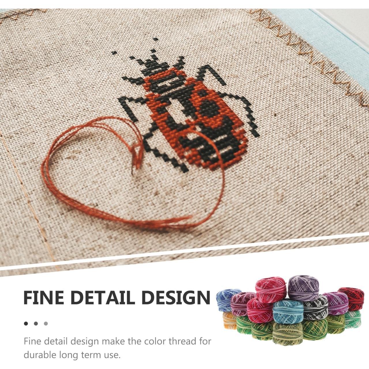 Hilo de Bordado de Algodón EXCEART 16 Rollos Mezcla de Colores