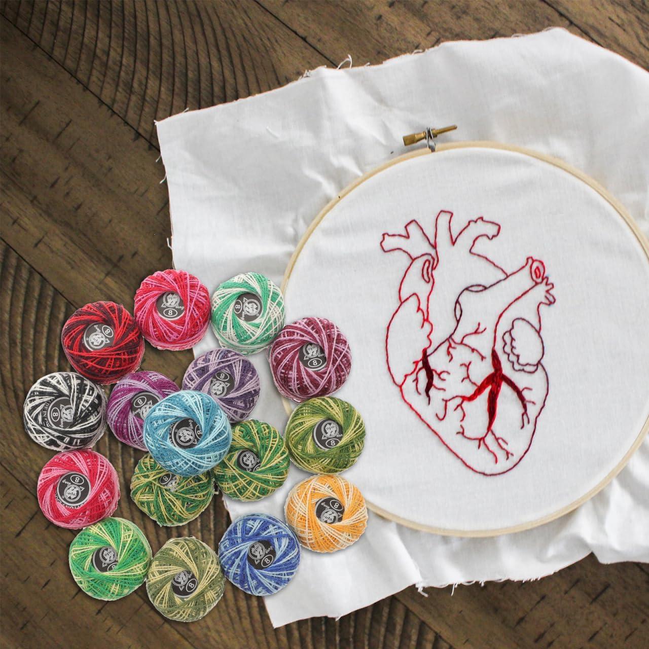 Hilo de Bordado de Algodón EXCEART 16 Rollos Mezcla de Colores